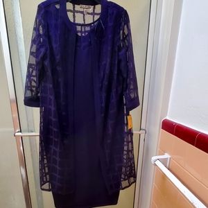 NWT Maya Brooke Beautiful 2Piece Dress Set with sheer overlay.  Sz 10. $75.